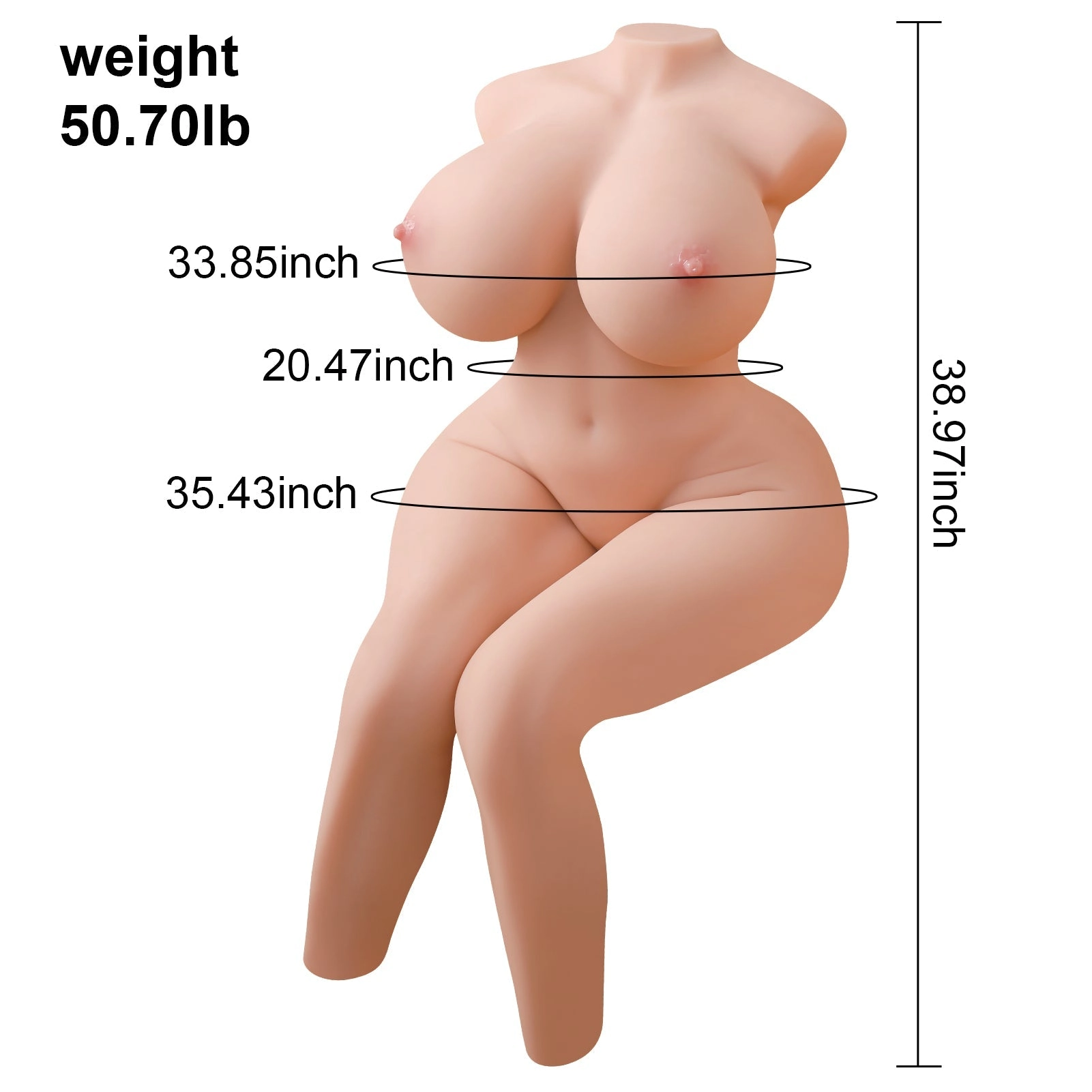 50.7 lb Ultra-Realistic Female Torso