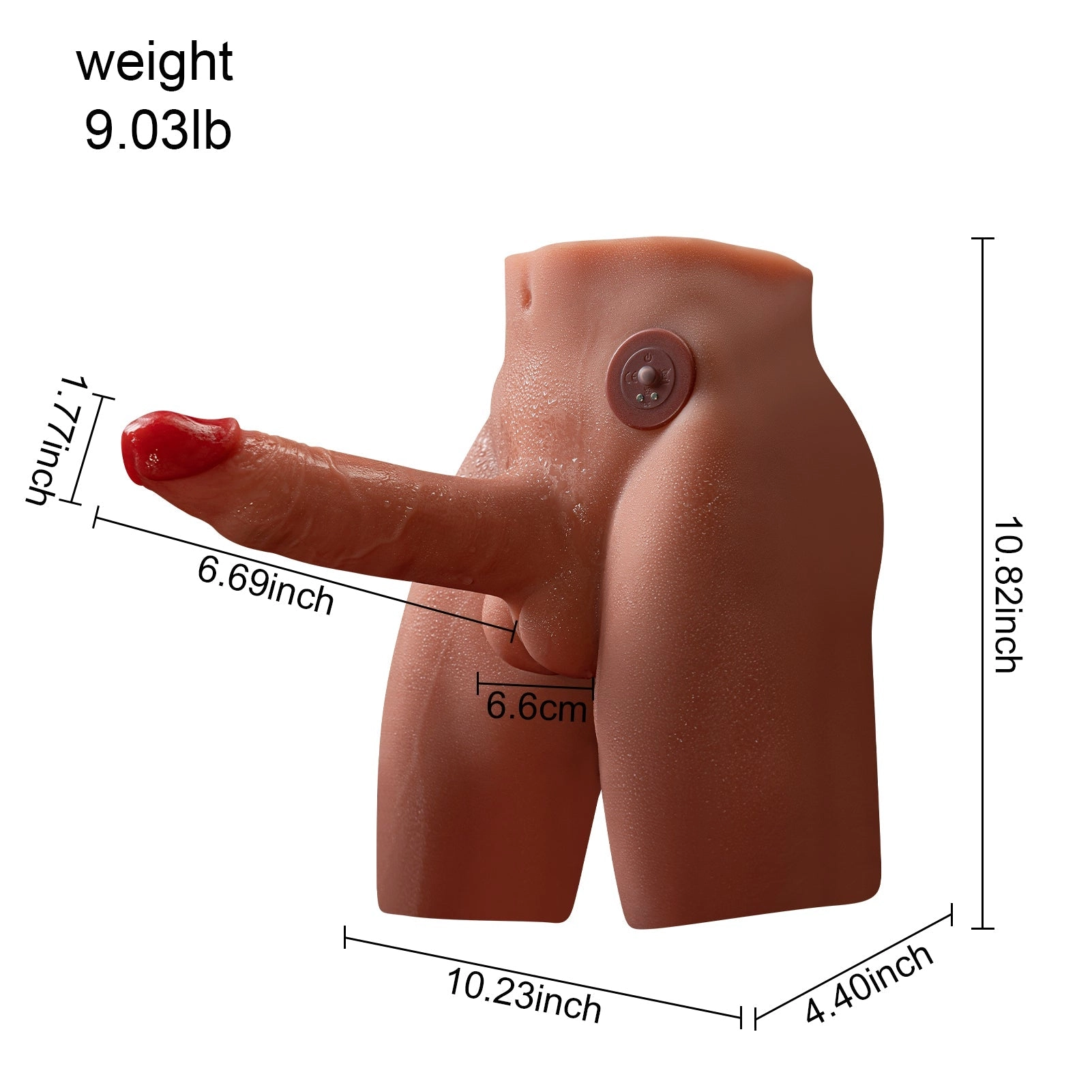 9 LB 6.7-Inch Lifelike Male Torso with Realistic Dildo Design
