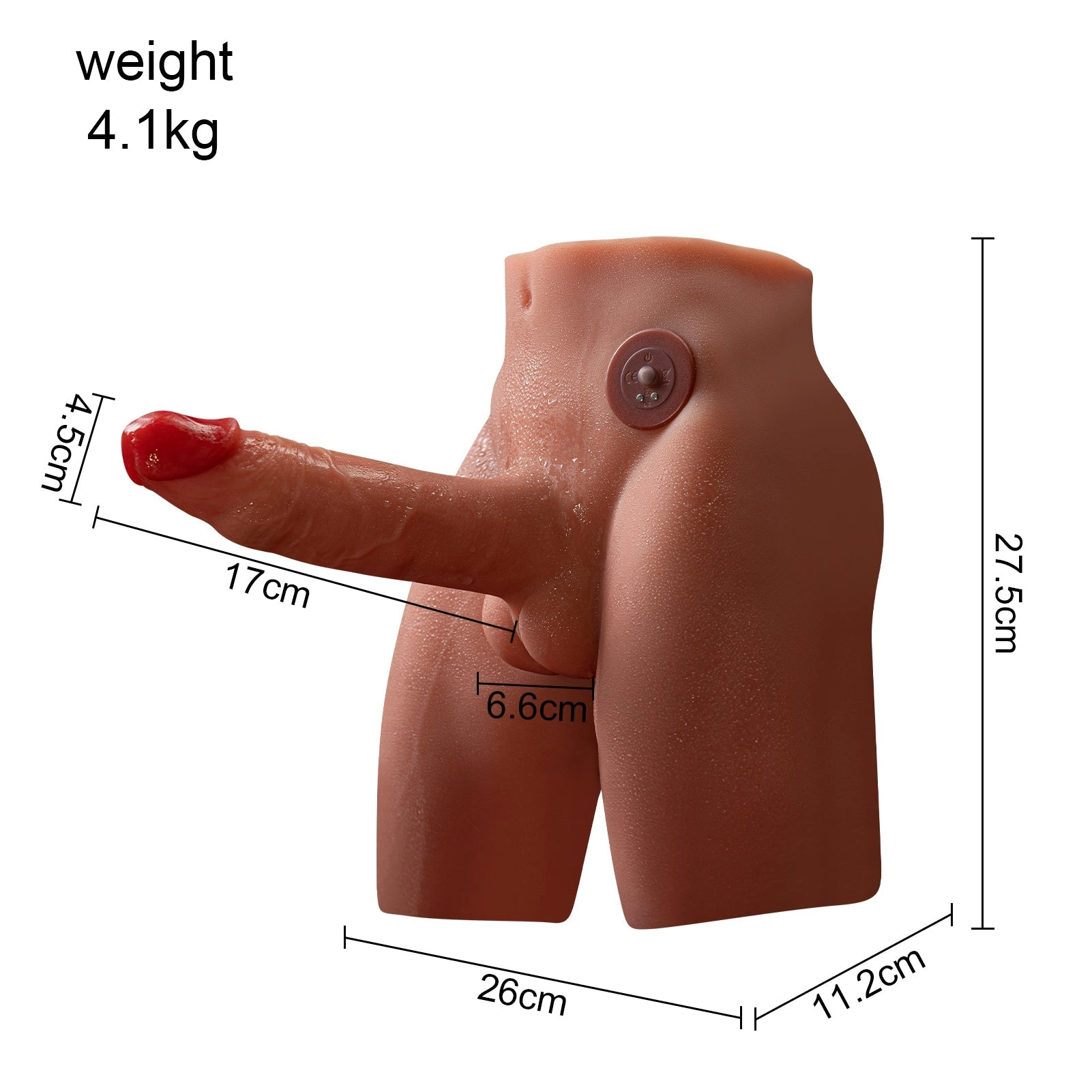 9 LB 6.7-Inch Lifelike Male Torso with Realistic Dildo Design