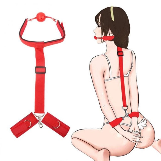 BDSM Bondage Restraint Bondage Fetish Slave Handcuffs & Ankle Cuffs Adult Erotic Sex Toys for Woman Couples Sex Games
