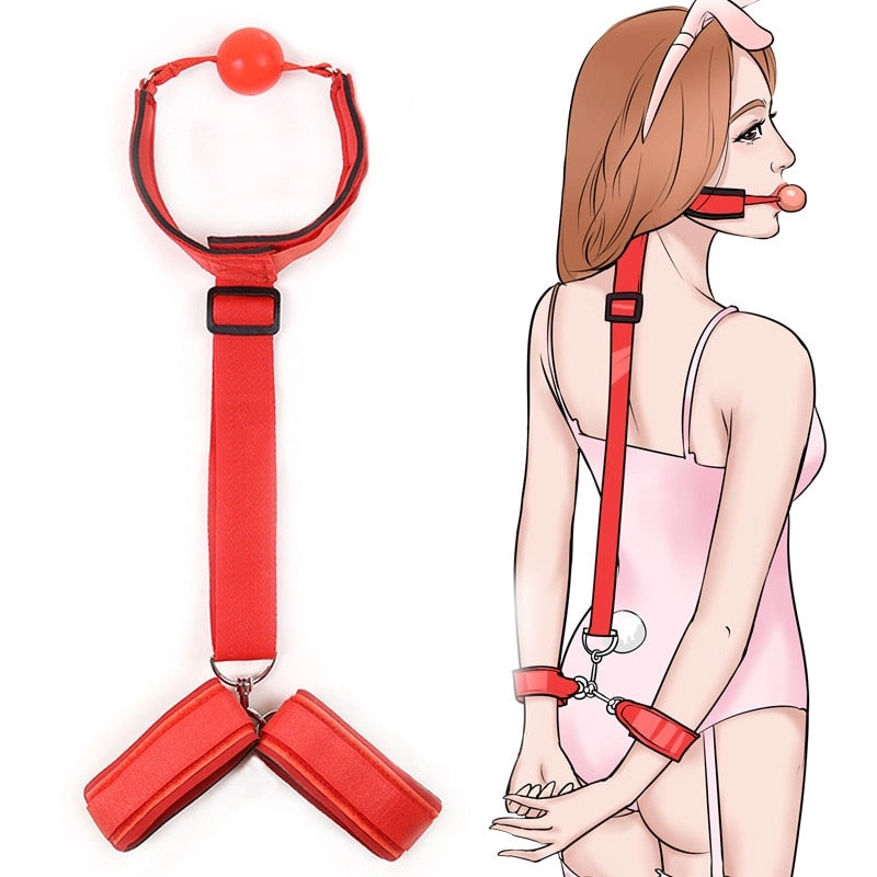 BDSM Bondage Restraint Bondage Fetish Slave Handcuffs & Ankle Cuffs Adult Erotic Sex Toys for Woman Couples Sex Games