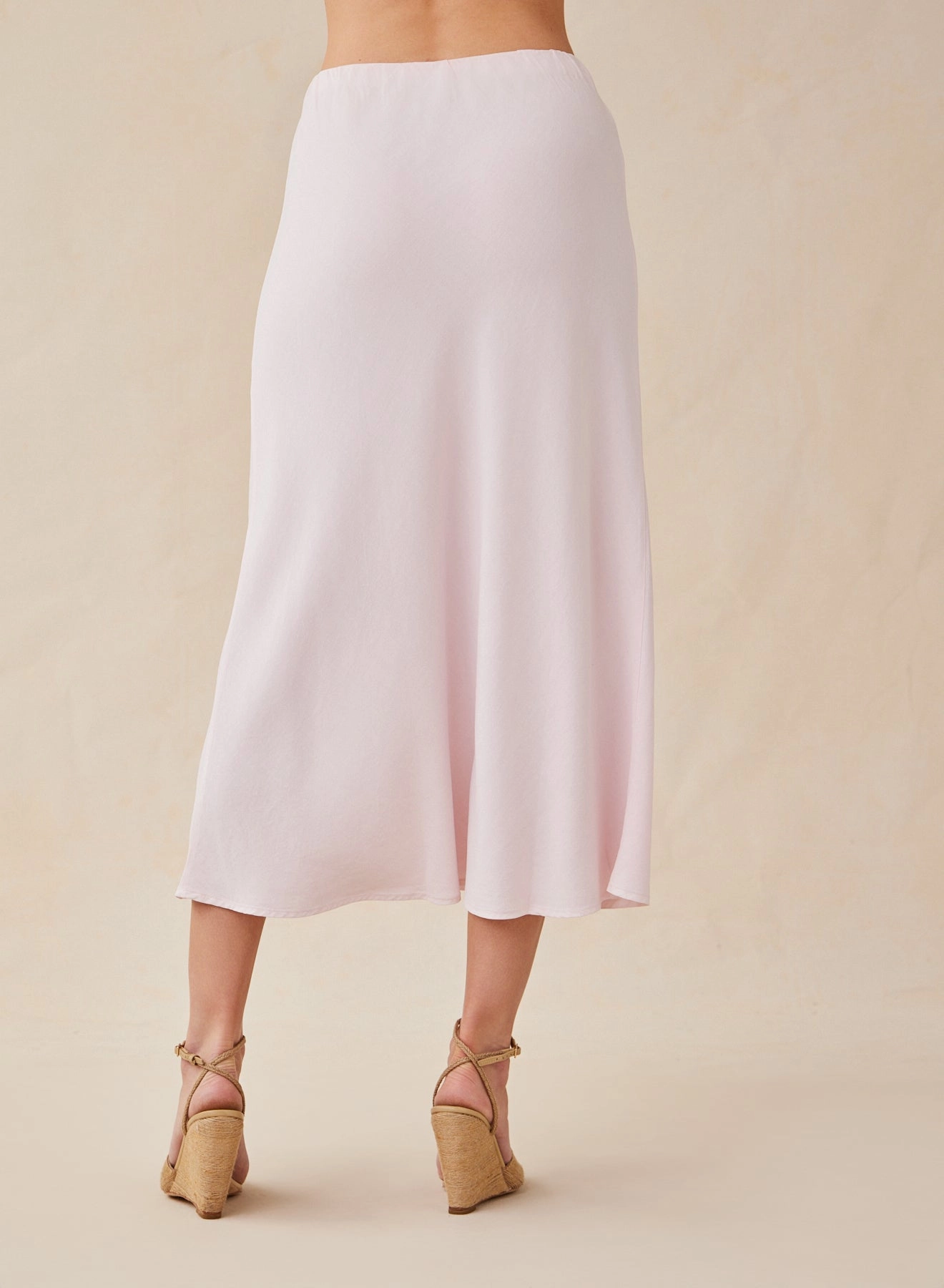Bias Midi Skirt - Petal Pink