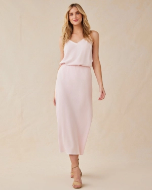 Bias Midi Skirt - Petal Pink