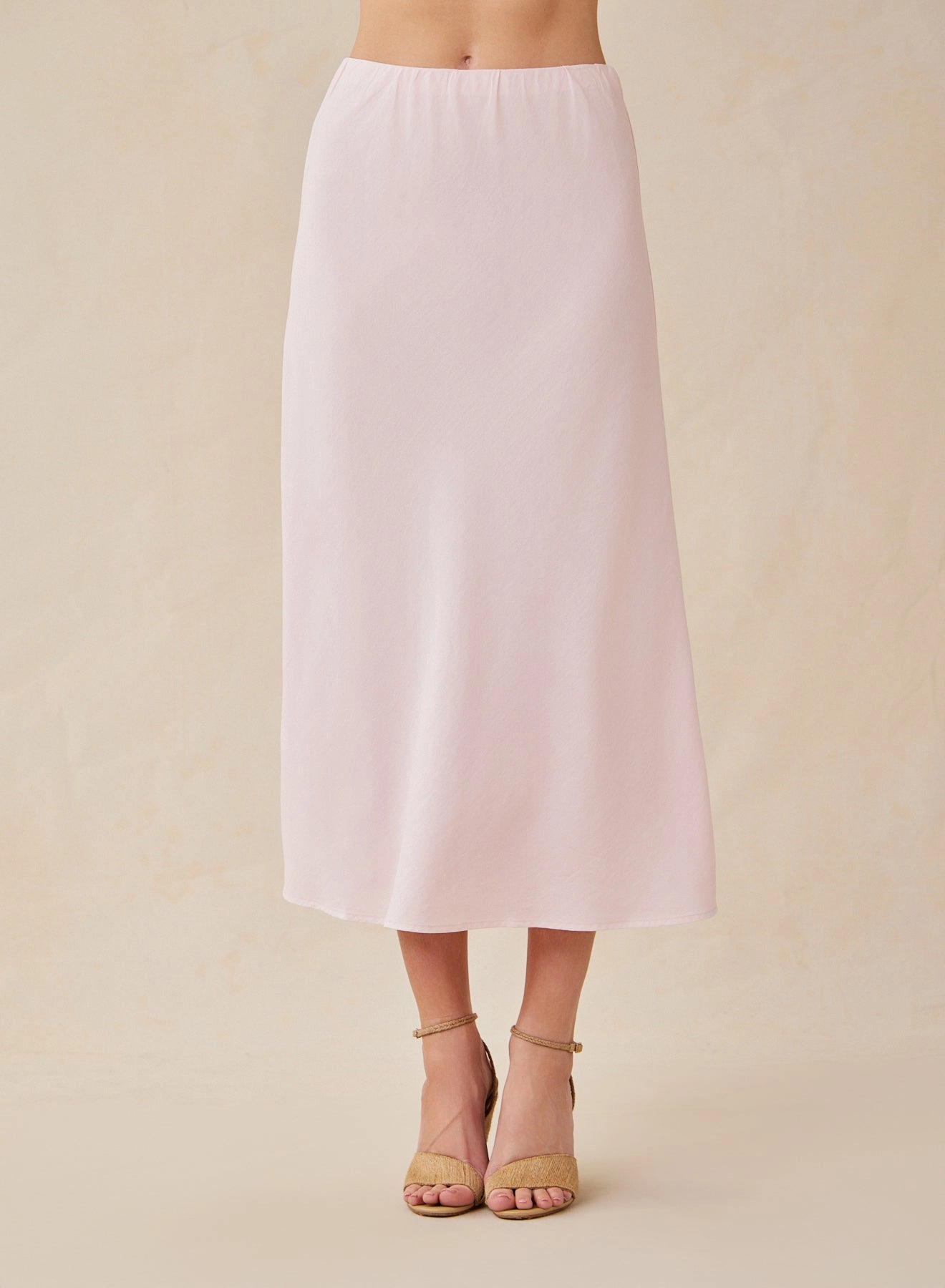 Bias Midi Skirt - Petal Pink