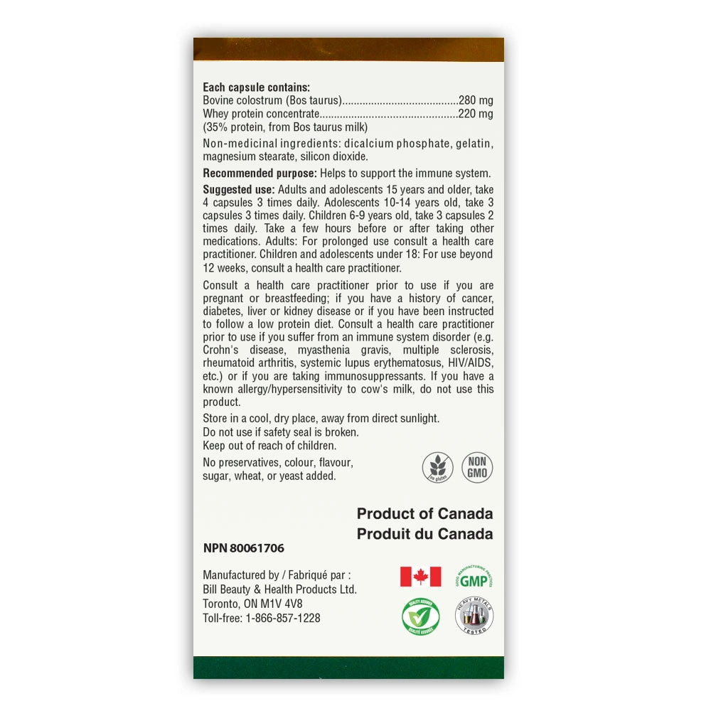 BILL Natural Sources® Colostrum with Whey Protein 300 Capsules