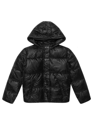 Black Hooded Puffer Jacket (7-16)