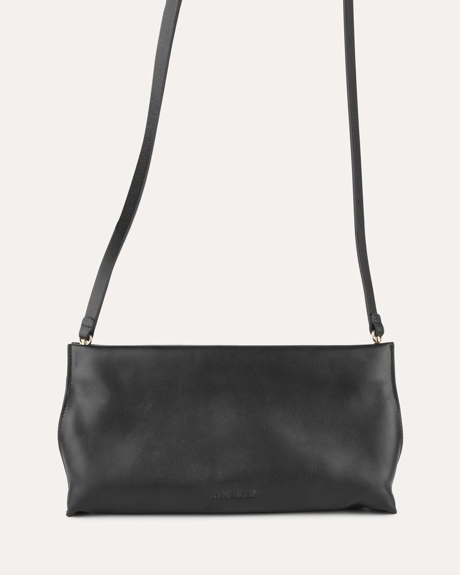 BONNIE CLUTCH BAG BLACK LEATHER