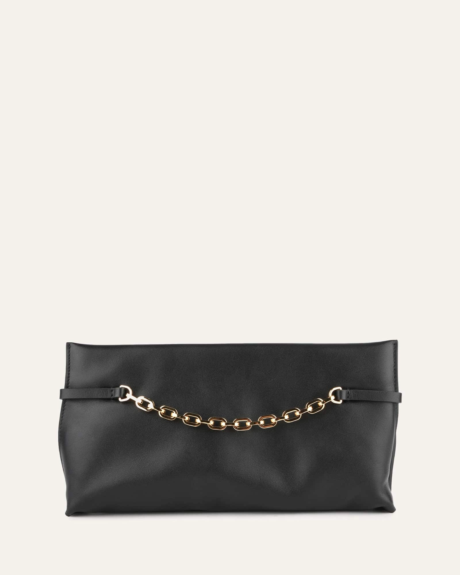 BONNIE CLUTCH BAG BLACK LEATHER