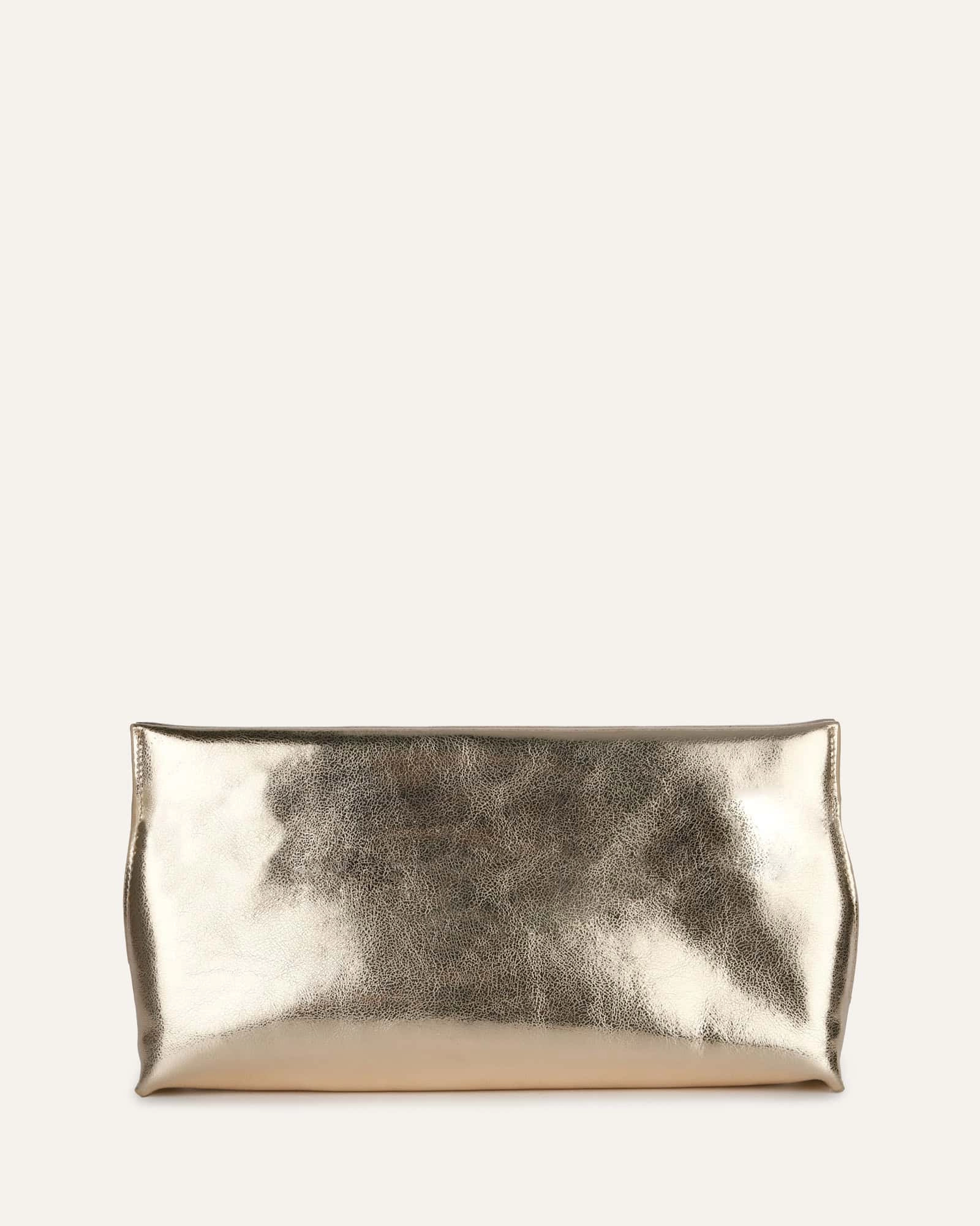 BONNIE CLUTCH BAG LIGHT GOLD LEATHER