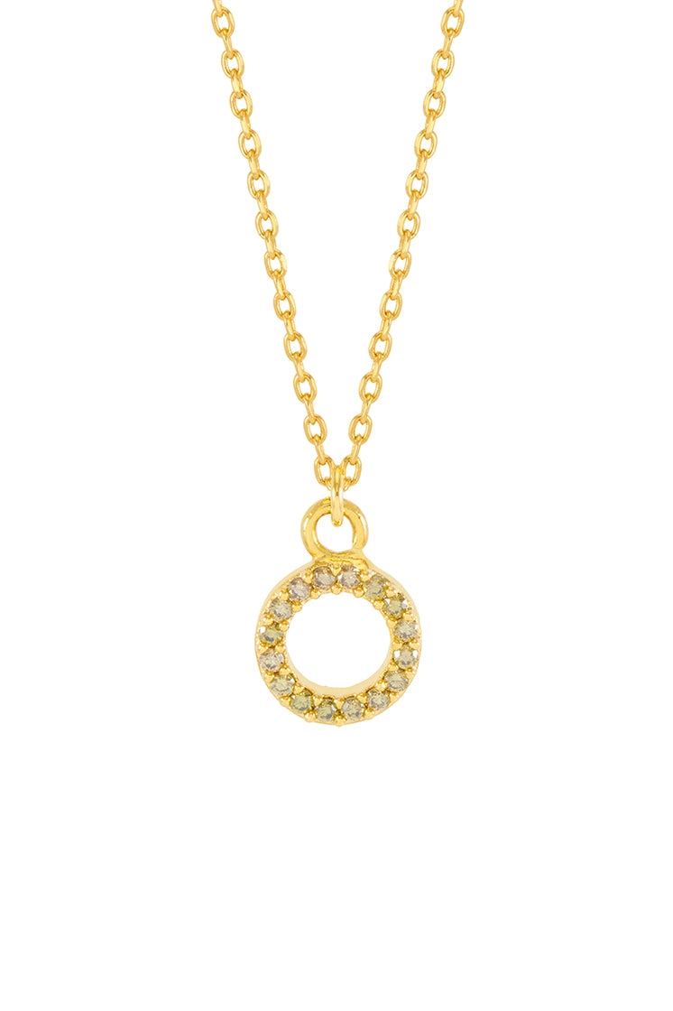 Circle CZ Pendant Necklace