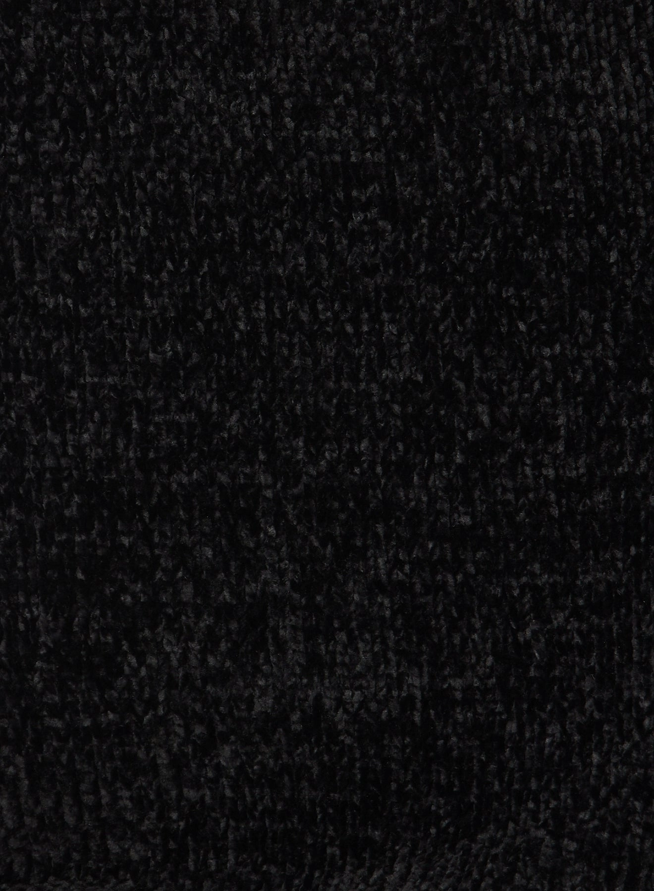 Crew Neck Chenille Sweater - Black