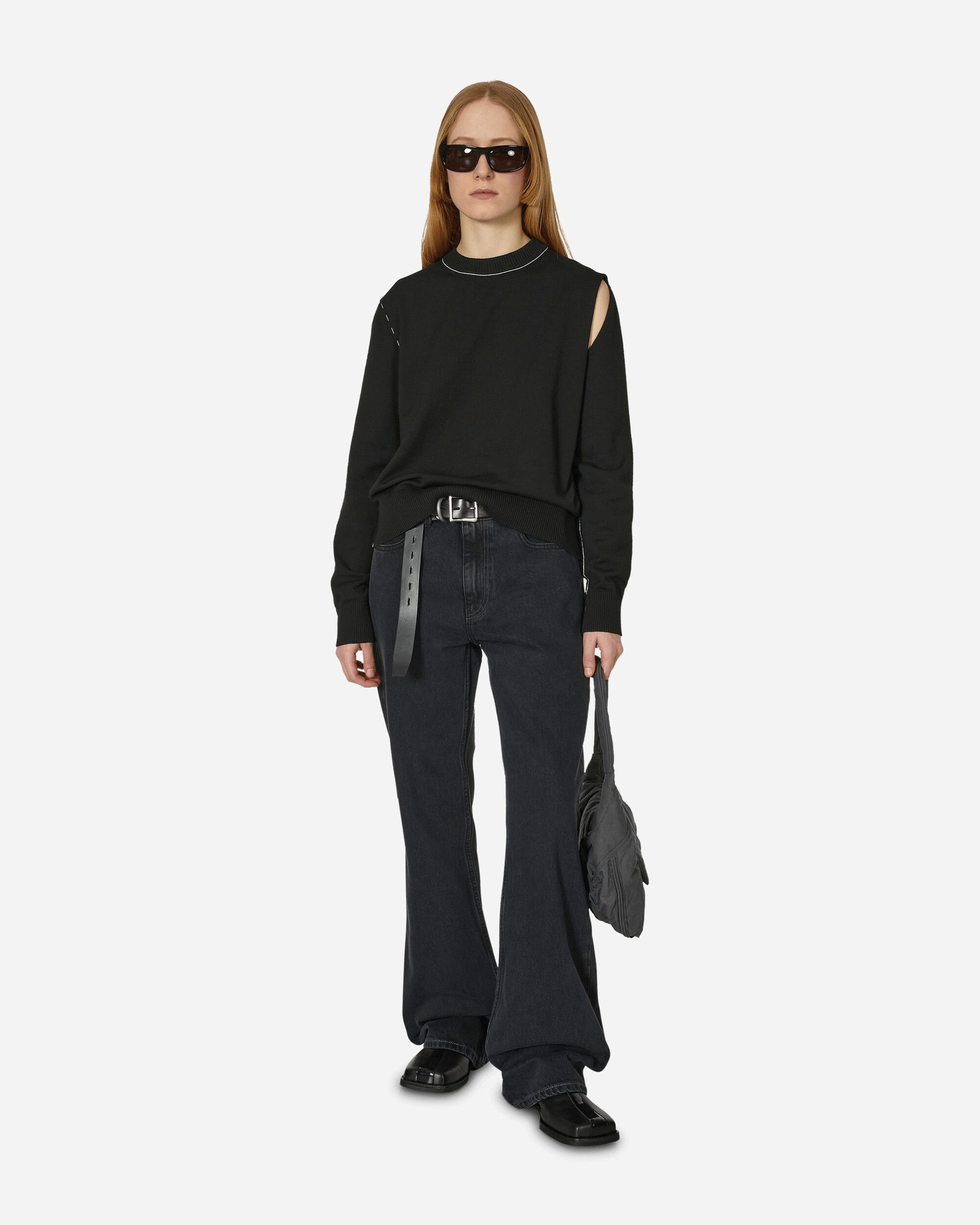 Deconstructed Crewneck Sweater Black