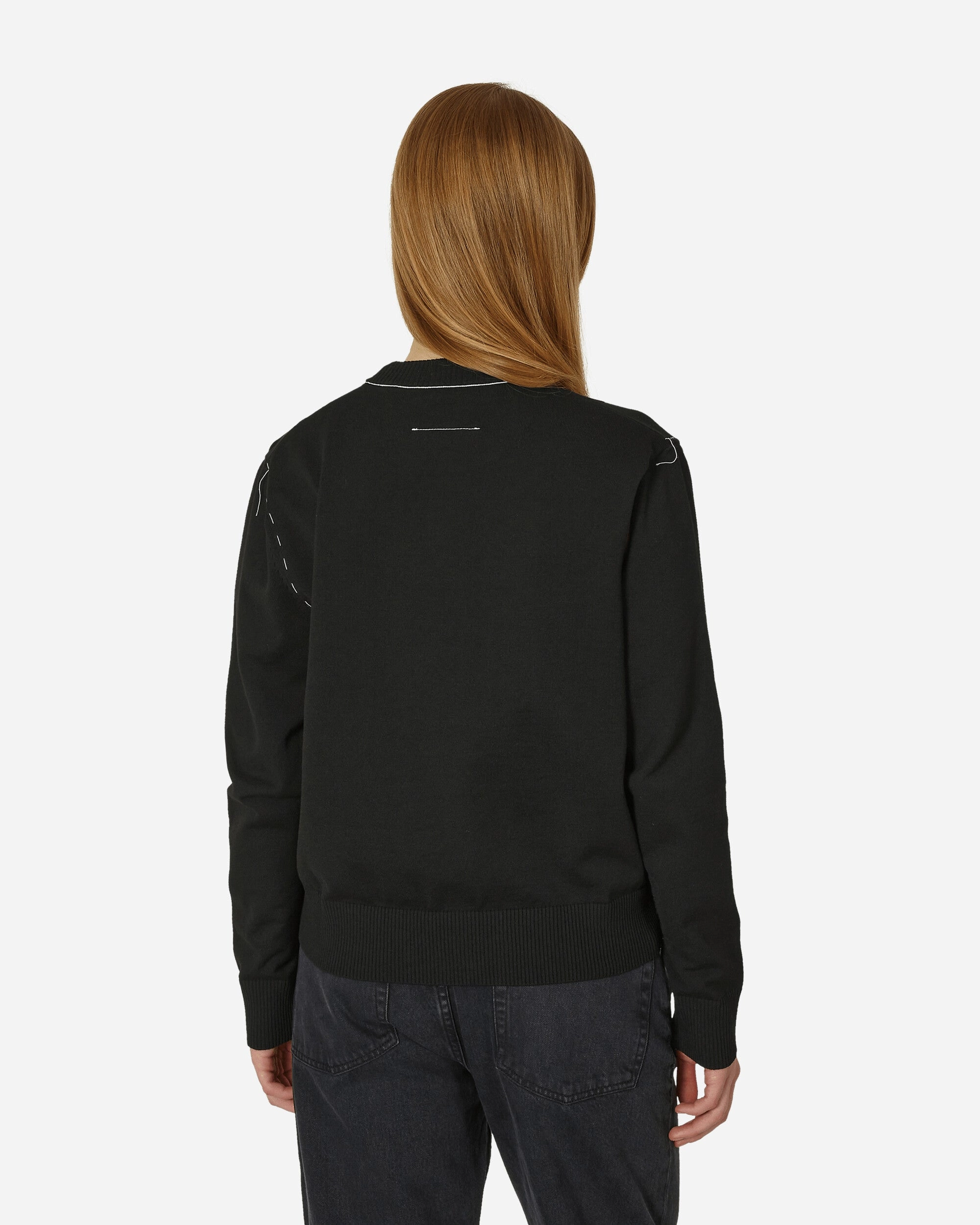 Deconstructed Crewneck Sweater Black