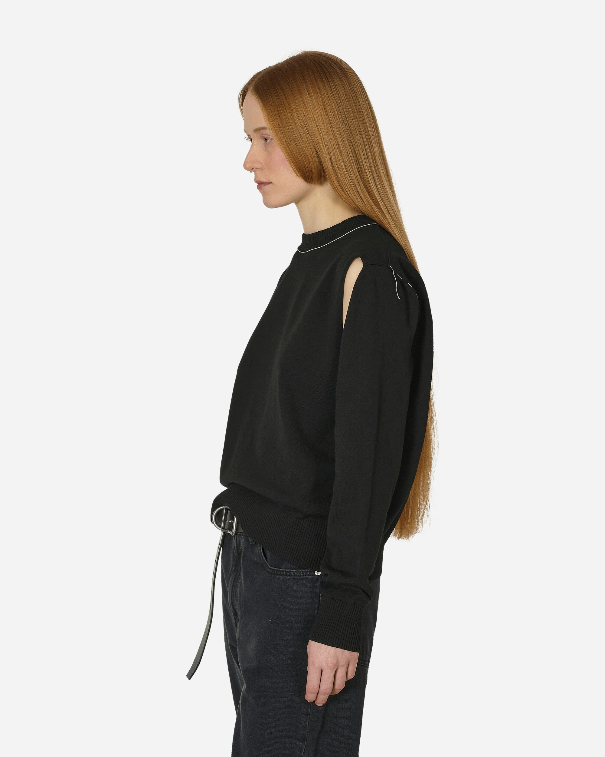Deconstructed Crewneck Sweater Black