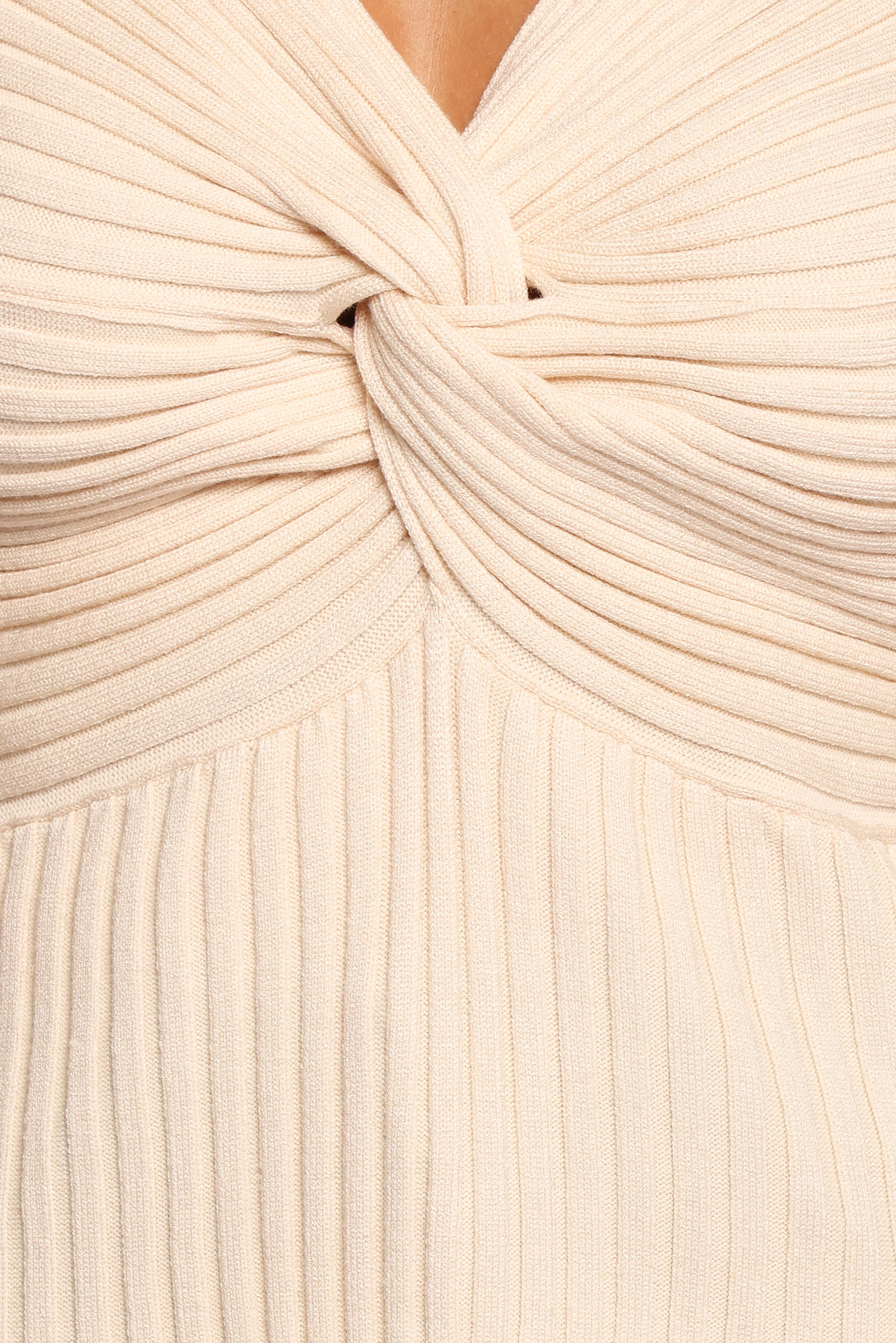 Demi Twist Detail Knit Top - Cream