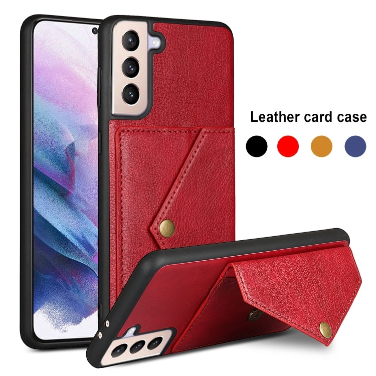 For Samsung Galaxy S21  5G Litchi Texture Silicone   PC   PU Leather Back Cover Shockproof Case