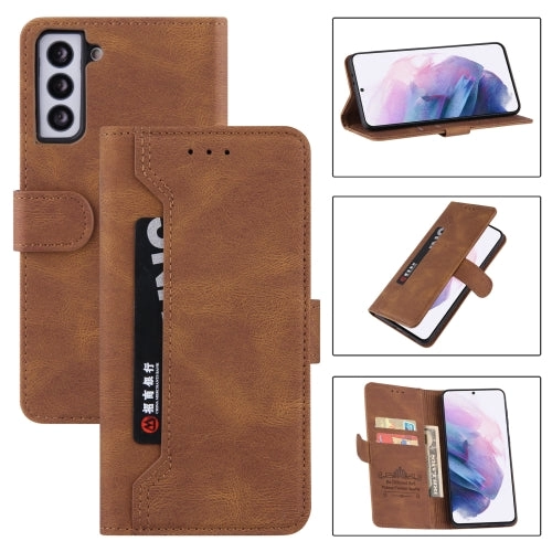 For Samsung Galaxy S21  5G Reverse Buckle Horizontal Flip PU Leather Case with Holder  Card