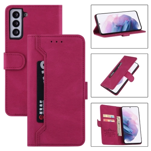 For Samsung Galaxy S21  5G Reverse Buckle Horizontal Flip PU Leather Case with Holder  Card