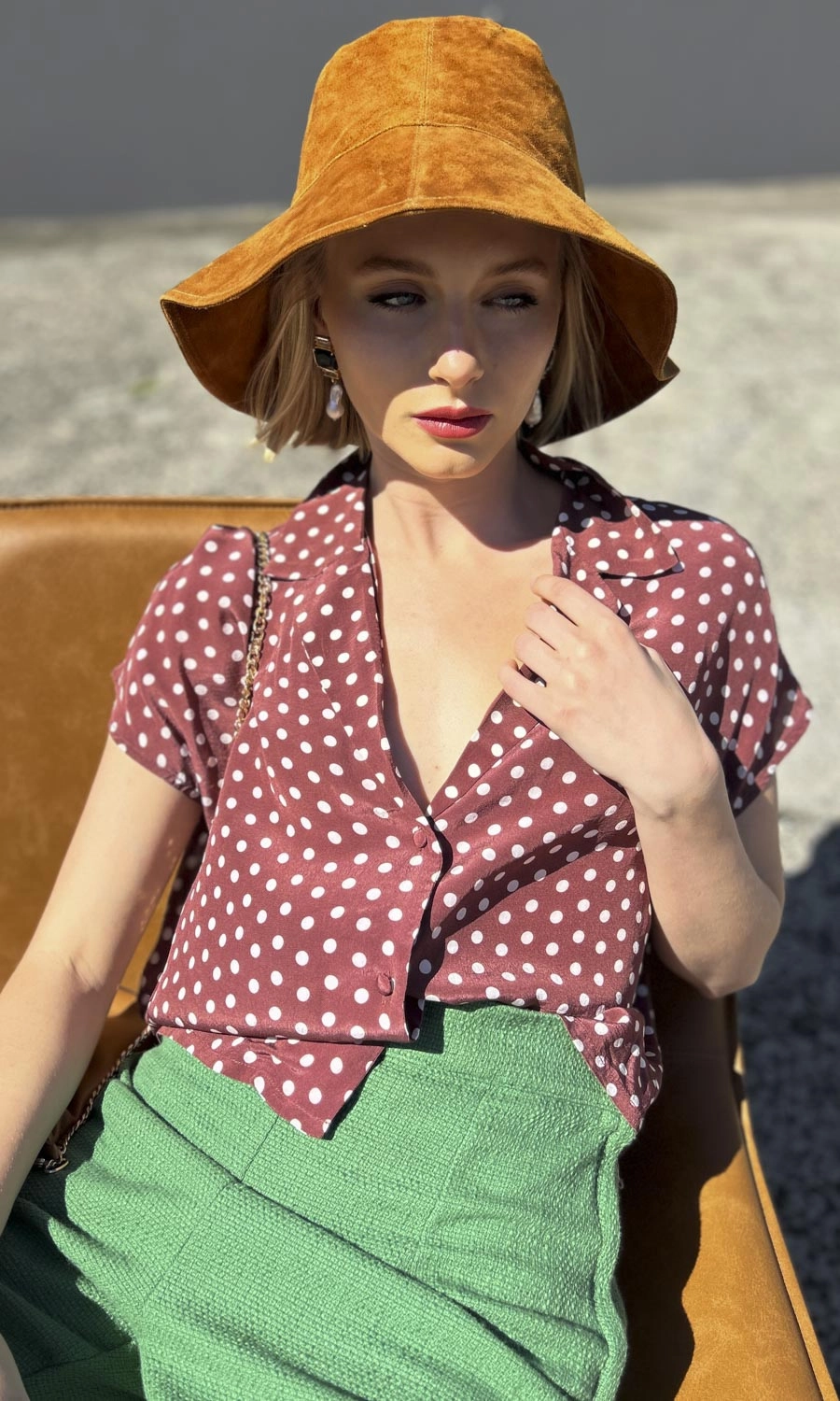 Hoss Suede Sun Hat - Tobacco