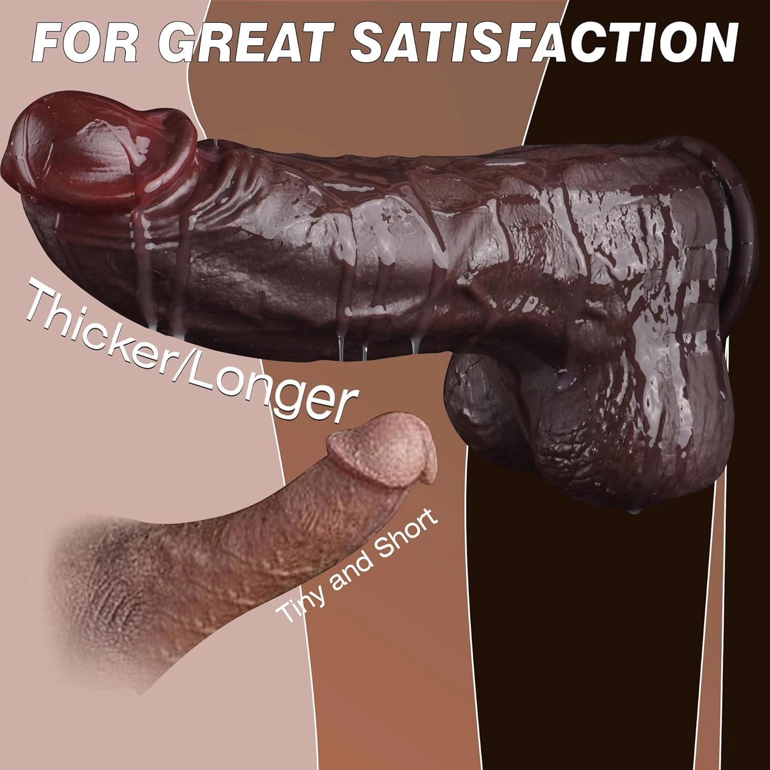 Jerry 2.61'' Diameter Huge Thick Dildo Realistic Big Black Dildo-Laphwing