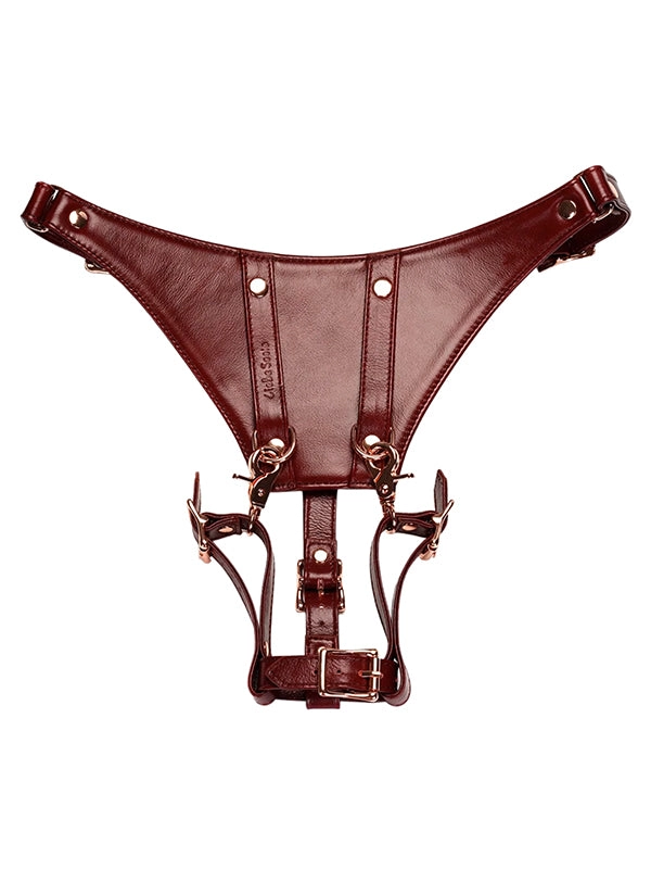 Liebe Seele Wine Red Leather Forced Orgasm Belt