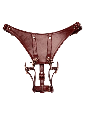 Liebe Seele Wine Red Leather Forced Orgasm Belt
