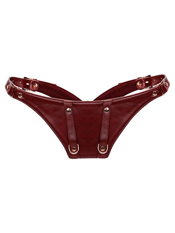 Liebe Seele Wine Red Leather Forced Orgasm Belt