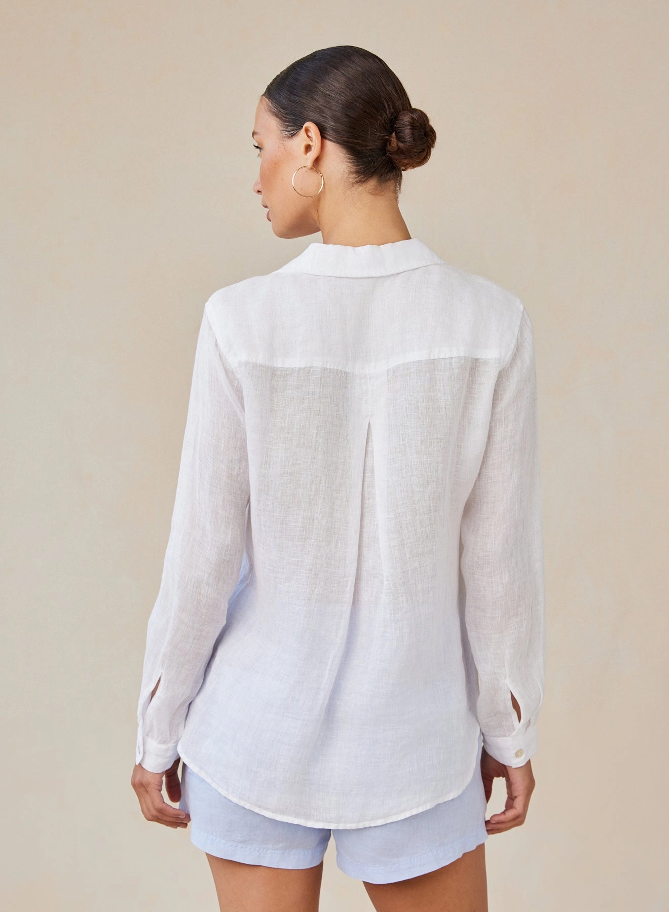 Linen Pocket Button Down - White