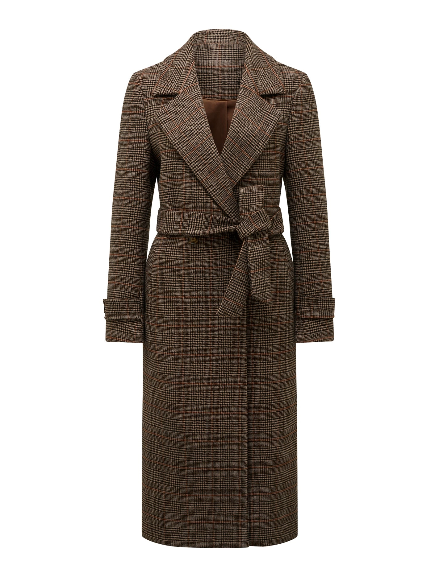 Luccia Belted Check Coat