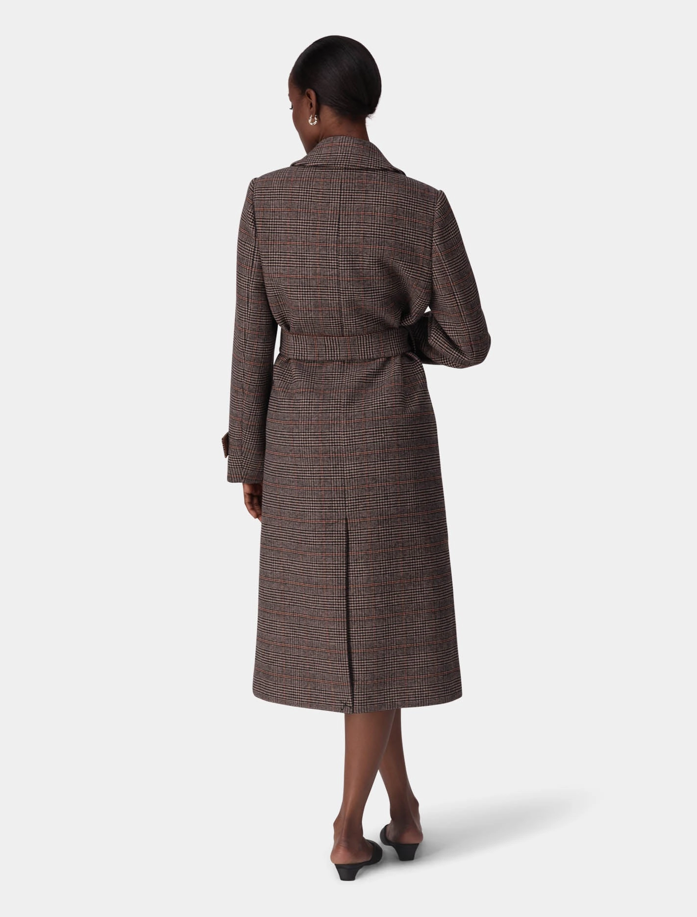 Luccia Belted Check Coat