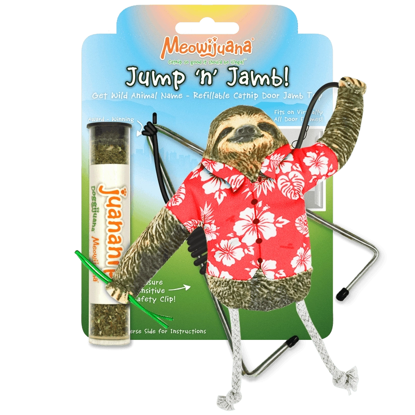 Meowijuana Jump 'n' Jamb Get Wild Sloth Cat Toy