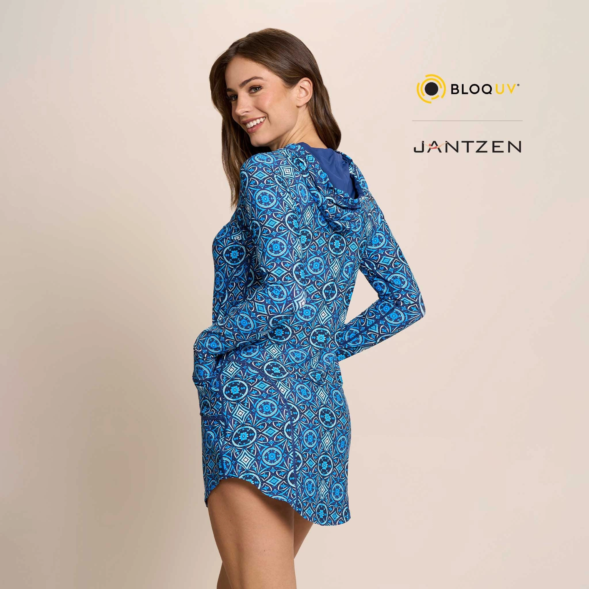 MOROCCAN TILES HOODIE DRESS
