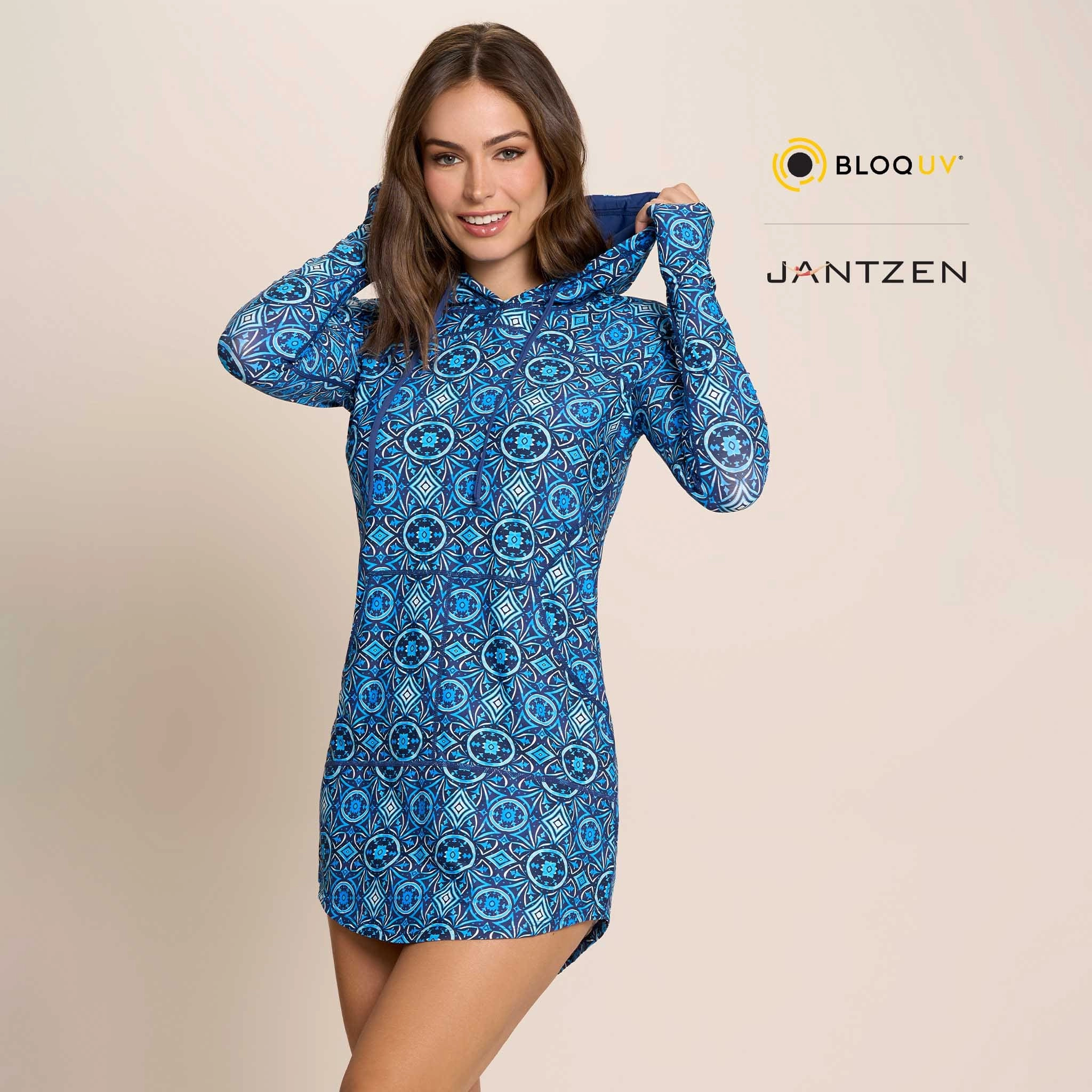 MOROCCAN TILES HOODIE DRESS