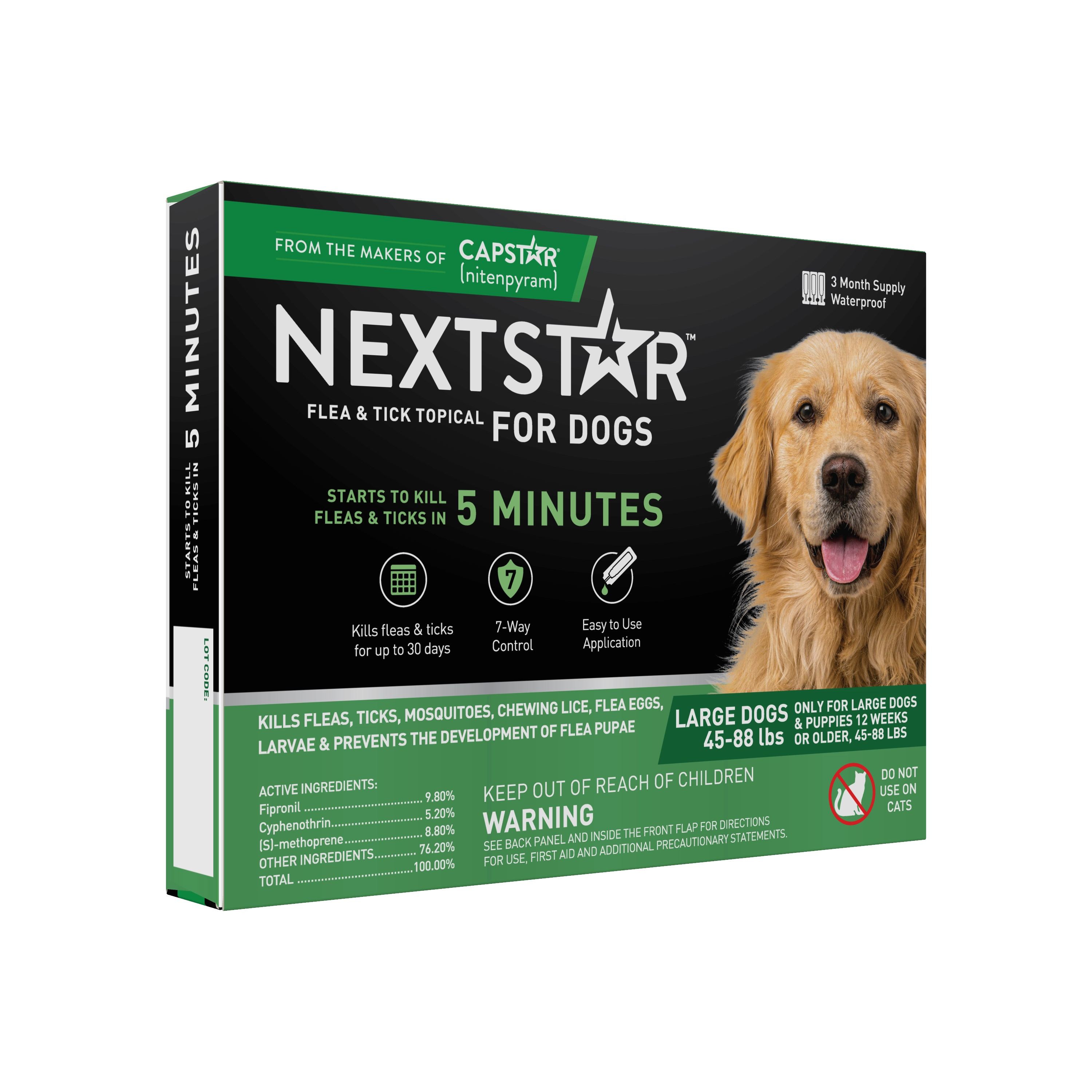 Nextstar Flea & Tick Topical Dog 45-88LB 3CT
