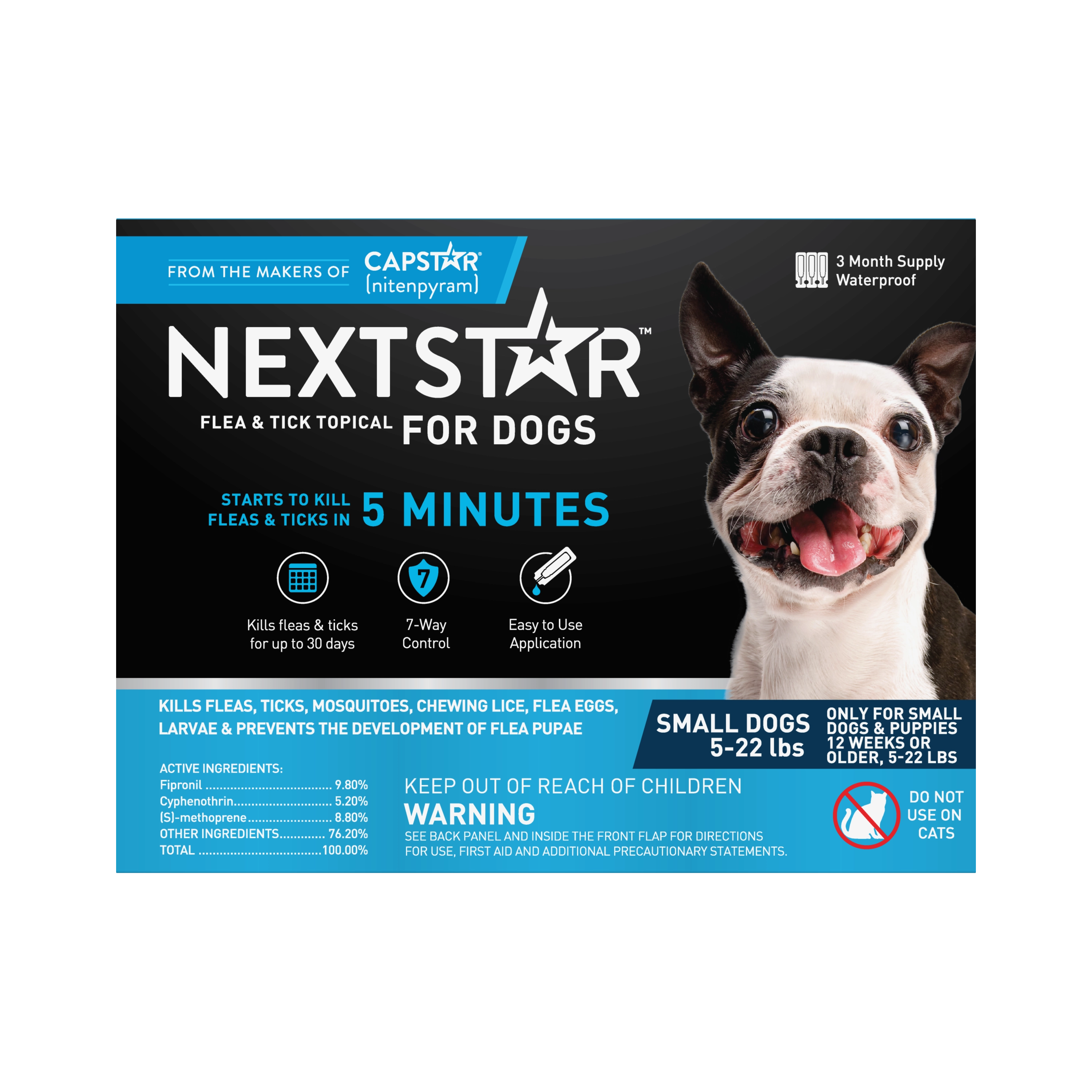 Nextstar Flea & Tick Topical Dog 5-22LB 3CT