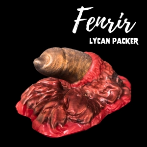 Premade Large Fenrir, Lycan Packer - Split Dark Brown tip Blend Fire Red and Blood Red base - Classic Firmness