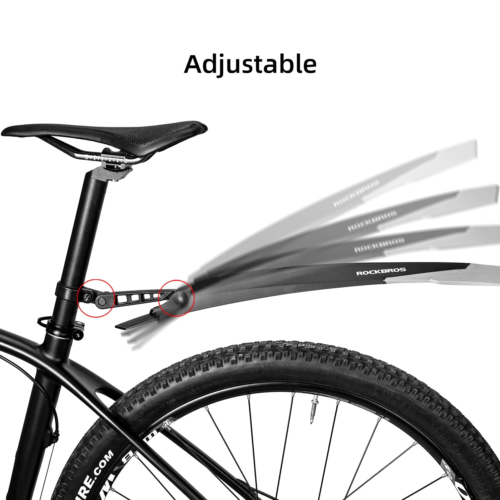 ROCKBROS Bike Adjustable MTB Mudguard Front/Rear Cycling Fender Bike Guards