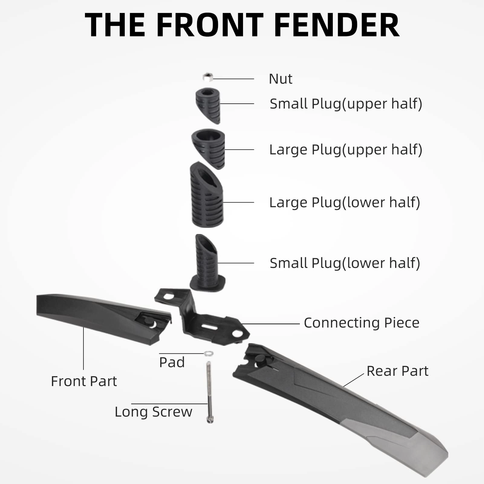 ROCKBROS Bike Adjustable MTB Mudguard Front/Rear Cycling Fender Bike Guards