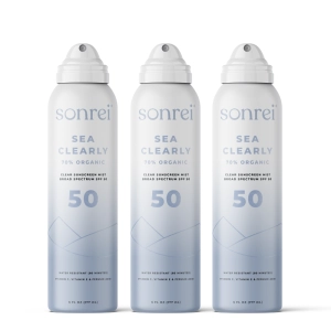 Sea Clearly Organic SPF 50 Clear Sunscreen Mist 3-Pack Bundle