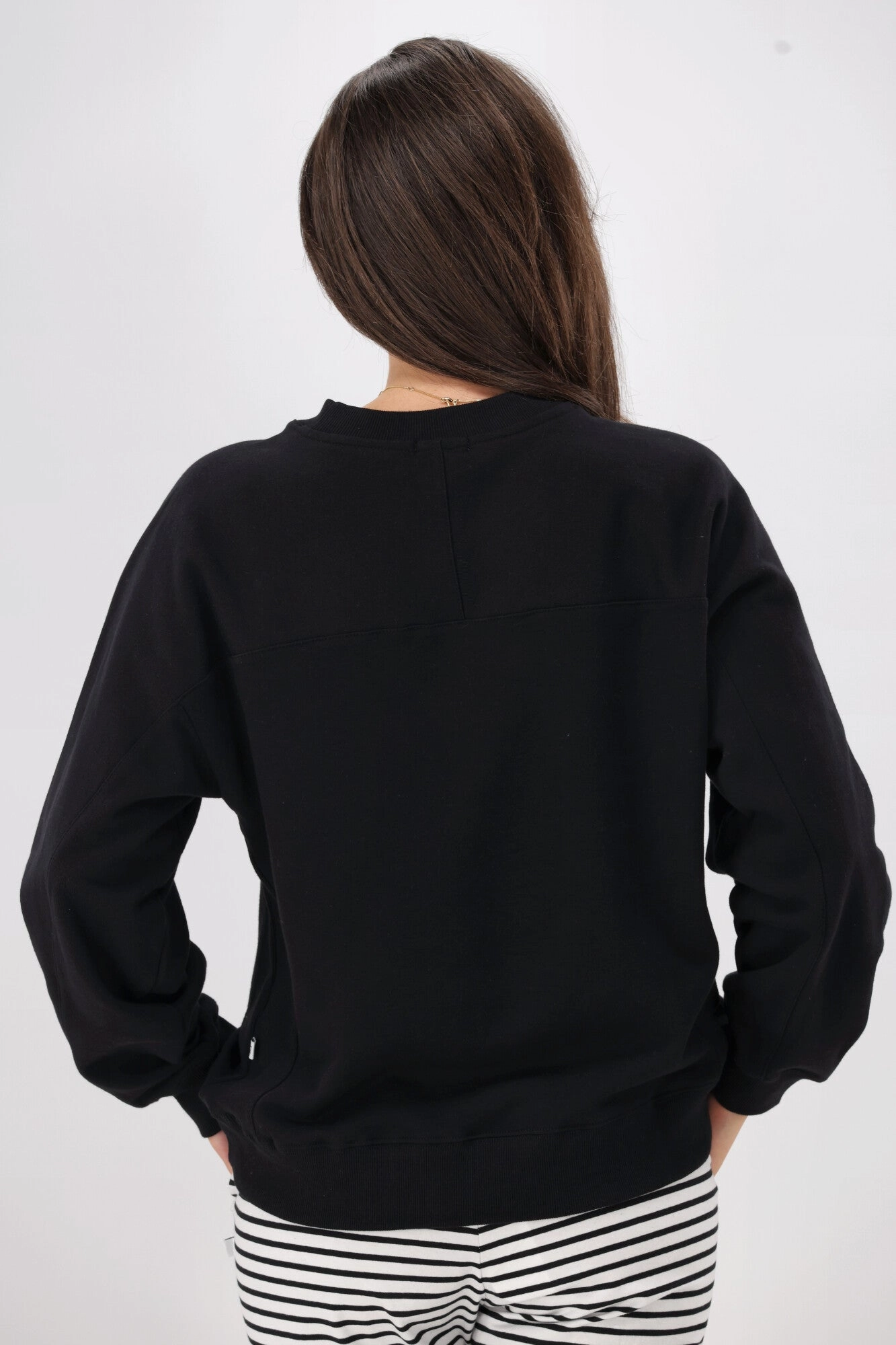 Shine On Essentials Monogrammed Crew Black