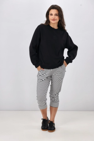 Shine On Essentials Monogrammed Crew Black