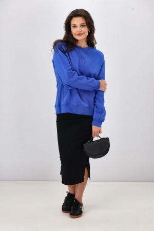 Shine On Essentials Monogrammed Crew Cobalt Blue