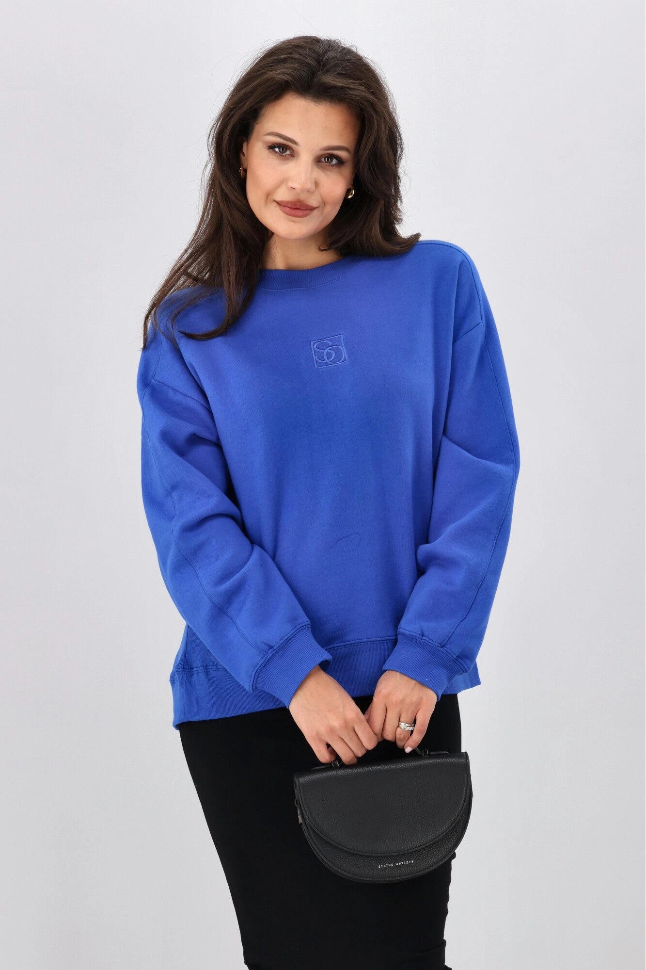 Shine On Essentials Monogrammed Crew Cobalt Blue