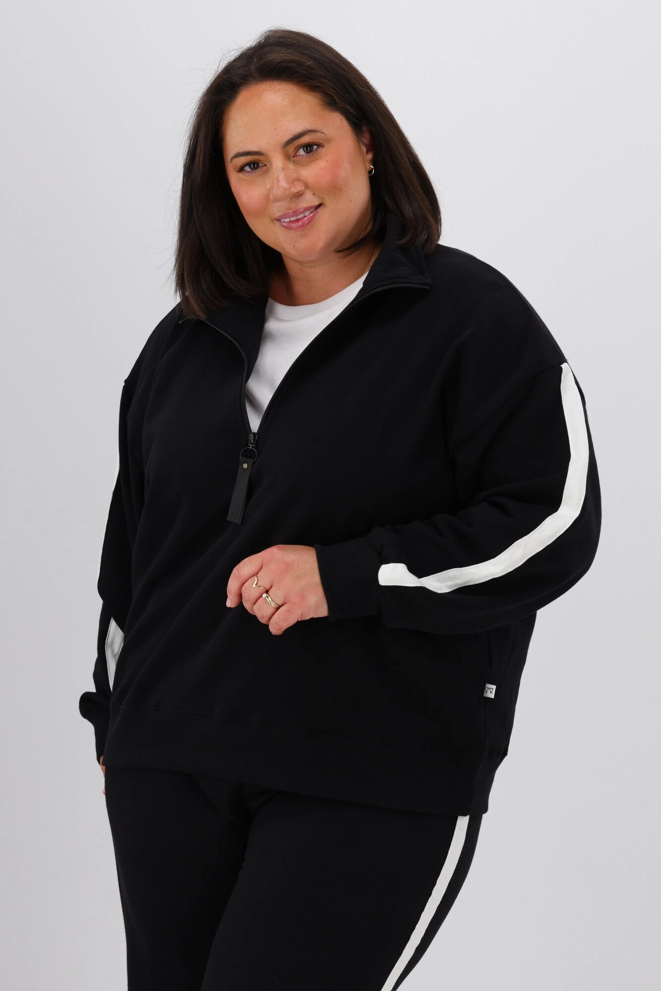 Shine On Essentials Panel 1/4 Zip Black