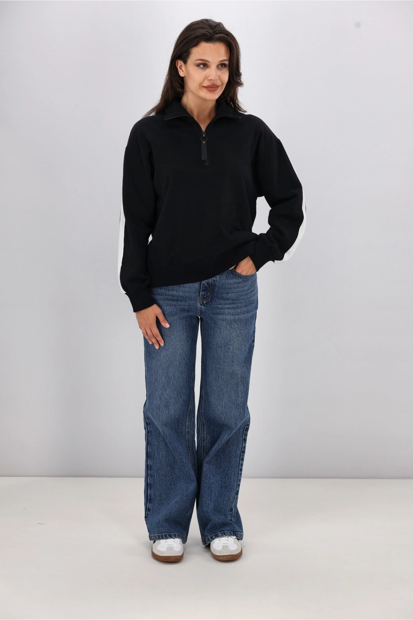 Shine On Essentials Panel 1/4 Zip Black