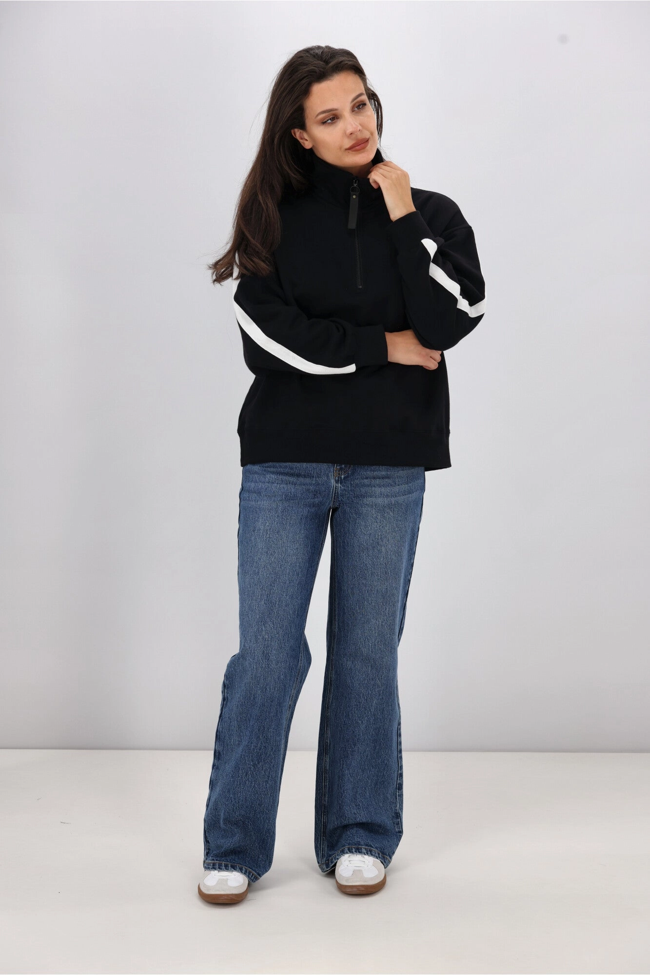 Shine On Essentials Panel 1/4 Zip Black