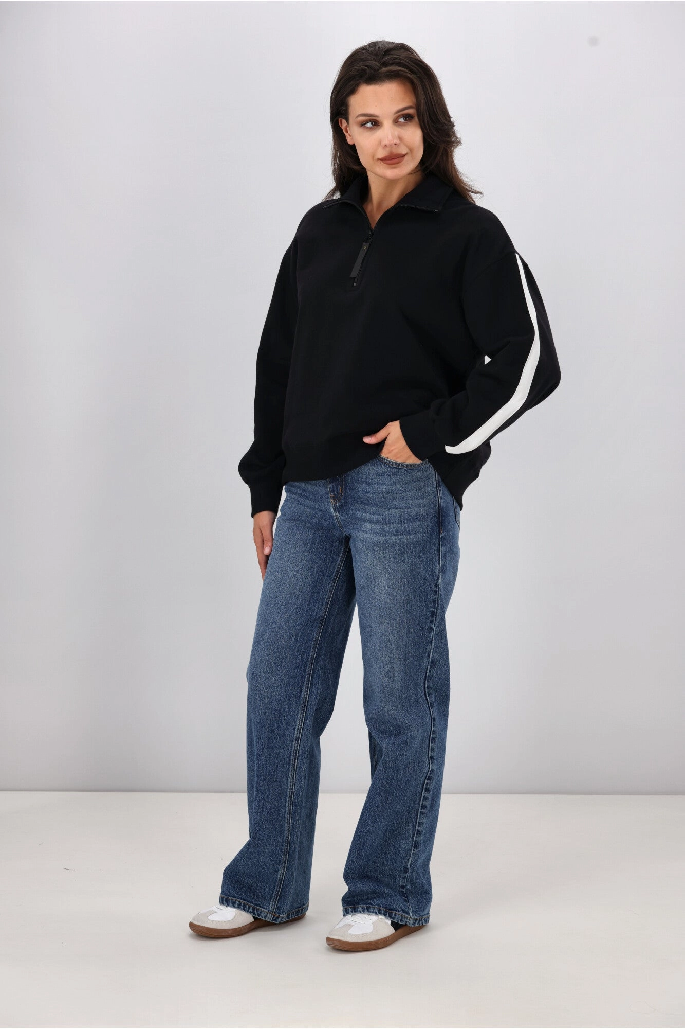 Shine On Essentials Panel 1/4 Zip Black