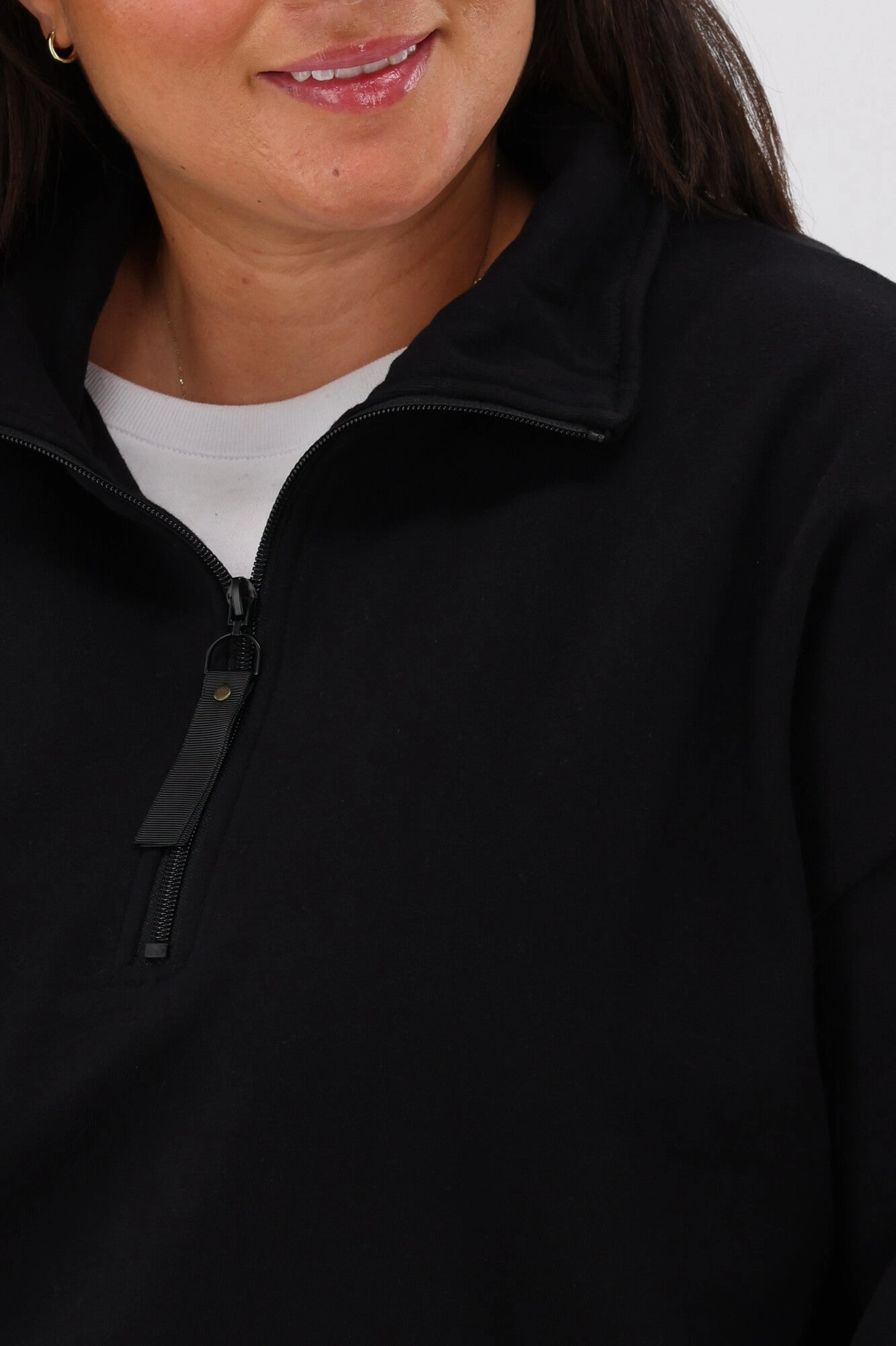 Shine On Essentials Panel 1/4 Zip Black
