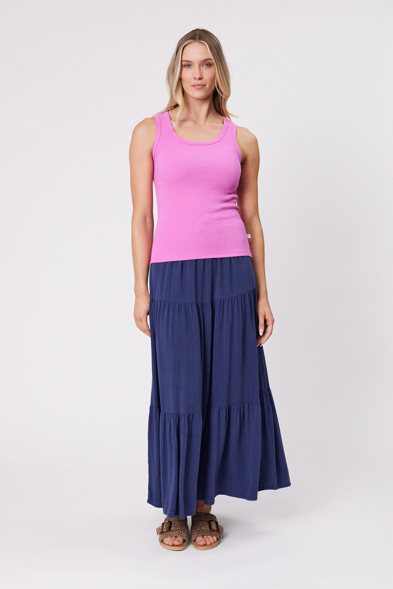 Shine On Essentials Rib Tank Super Pink