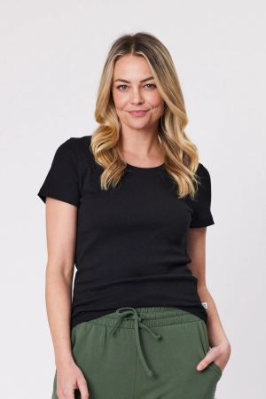 Shine On Essentials Rib Tee Black